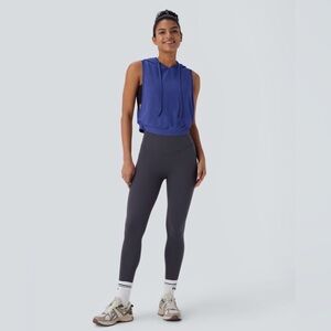 Halara Blue Sleeveless Cropped Hoodie Tank | NWT Size M